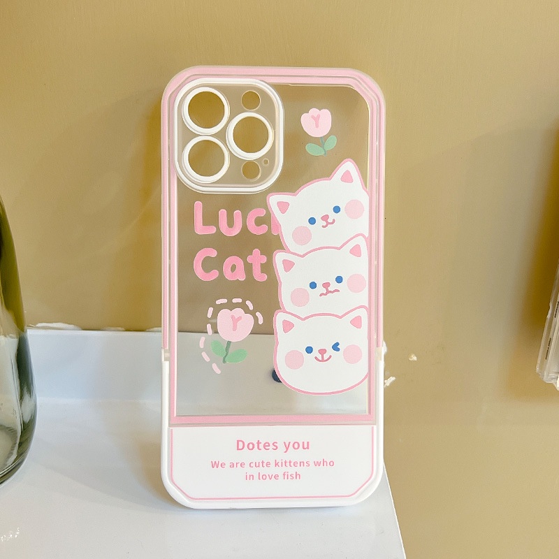 Ốp lưng iphone Ốp Điện Thoại Kèm Giá Đỡ Tàng Hình Họa Tiết Hoạt Hình Cho iphone13Promax 12Pro 11 / xs / 7 / 8 / plus Dinuo case