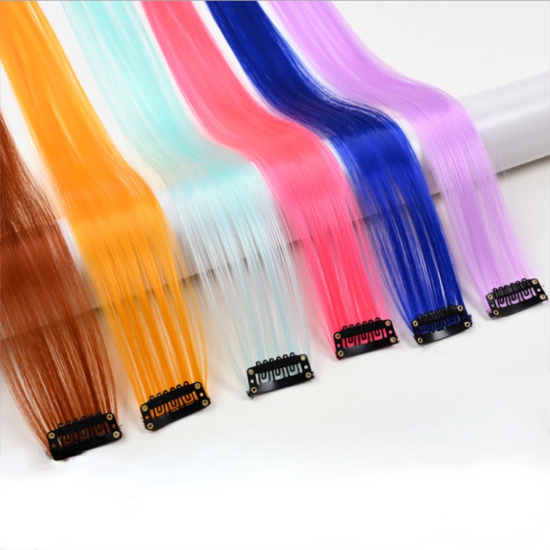 1 Bộ Tóc Giả Nhuộm Màu Sắc Tươi Sáng Dạng Treo Cho Nữ