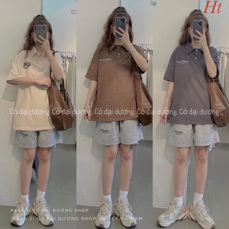 Bộ đùi polo chữ Ess in logo H2B776