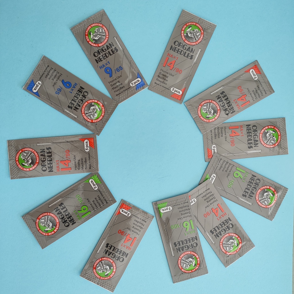 Kim Máy May Gia Đình - Gói Nhỏ 5 Chiếc- Kim Nhật - Kim HA- Đường May Đẹp- Đủ Số 9,11,14,16- Dùng Cho Máy May Gia Đình