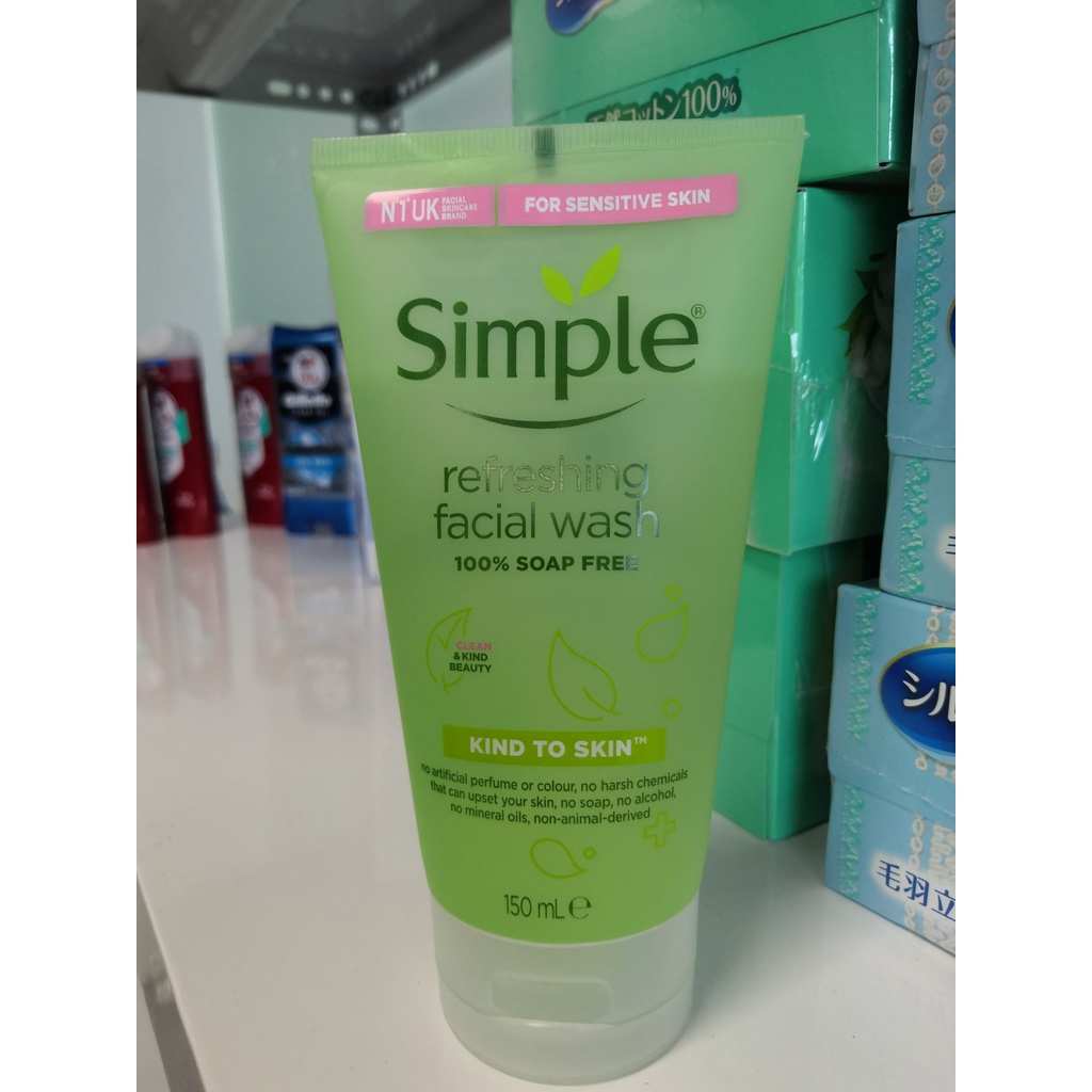Gel rửa mặt Simple Kind To Skin Refreshing Facial Wash 150ml/Tuýp