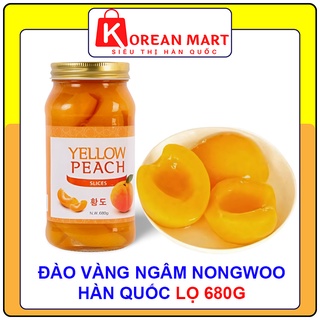 Đào vàng ngâm Nongwoo Hàn quốc lọ 680g