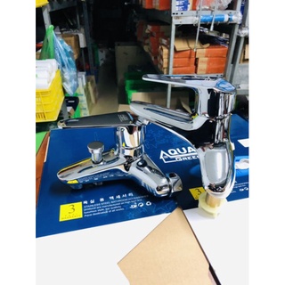 Vòi sen tắm , vòi lavabo nóng lạnh AQUA bằng đồng loại dày trọn bộ