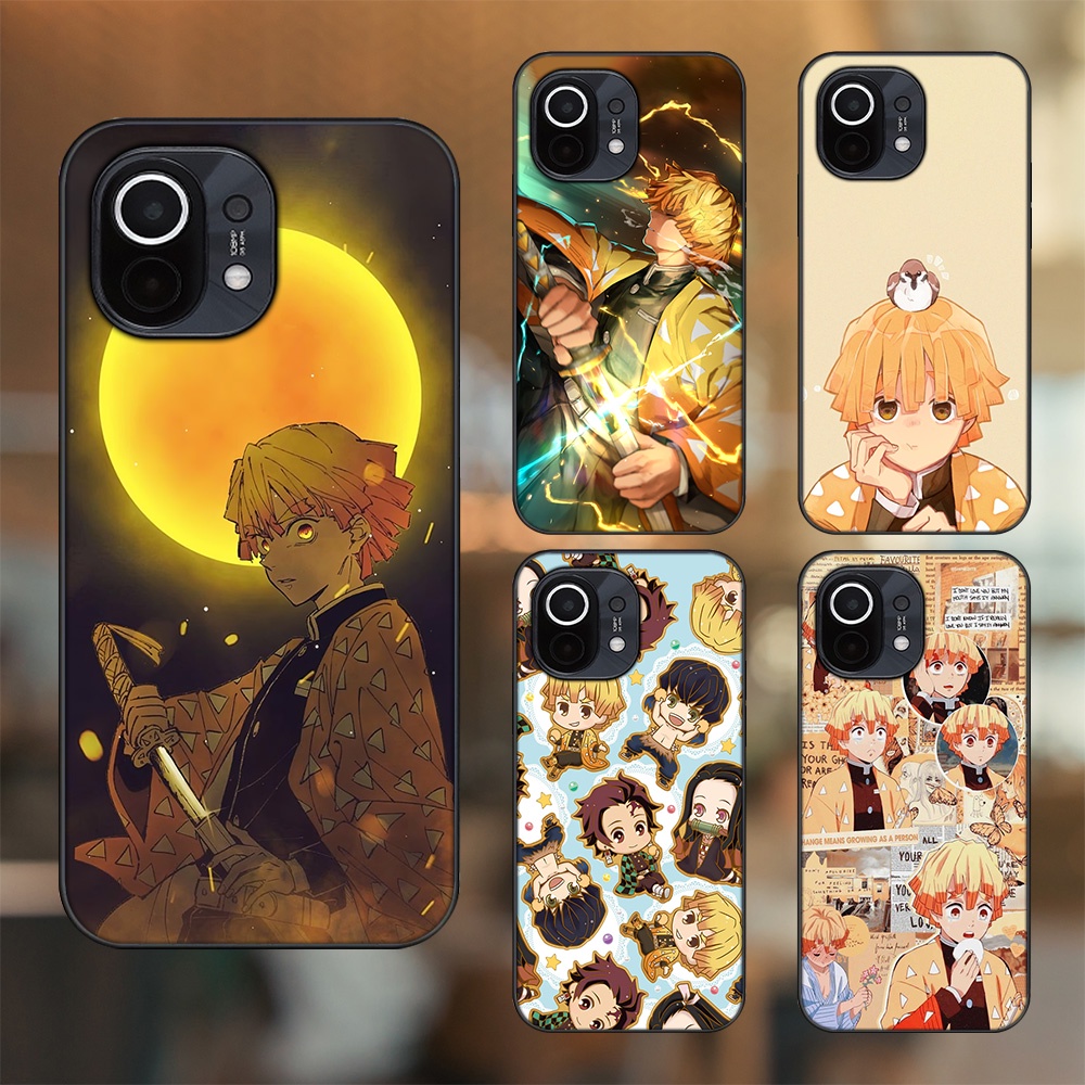 Ốp lưng Xiaomi Mi 11 viền đen in hình Zenitsu Kimetsu no Yaiba