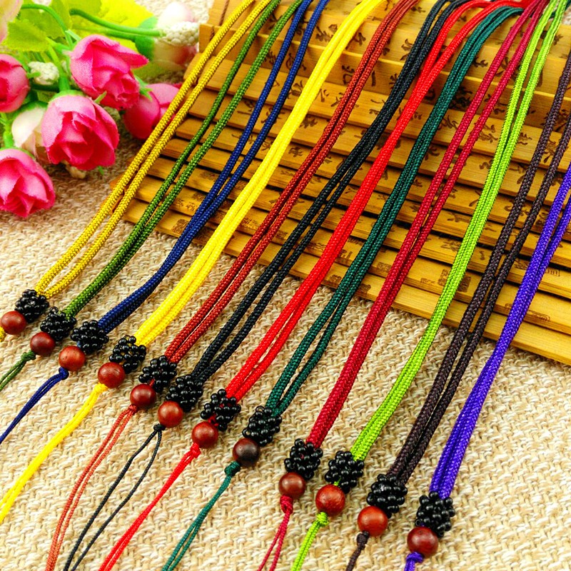 Vòng Cổ Dây Thừng Xỏ Hạt Gỗ Nhiều Màu Chống Nước Thời Trang Cho Nam Và Nữ DIY
