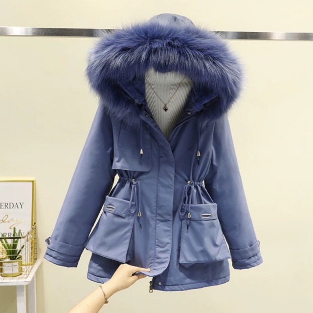 [Mã EMYEP185 giảm 20k]Áo phao Lót Lông Rút Eo Túi Vuông Chất Liệu Phao Lót Lông - Thiện Thảo