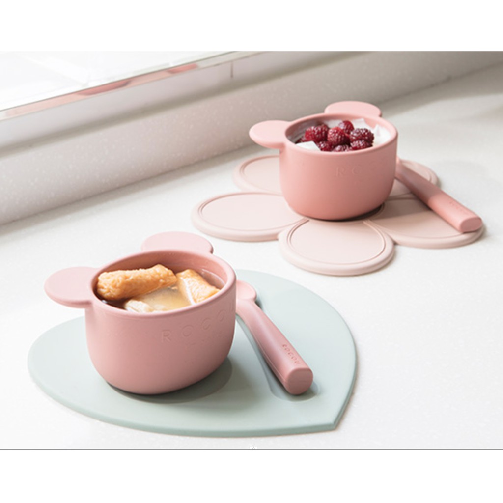 <có sẵn> Set chén & muỗng Rocou Gấu cực xinh