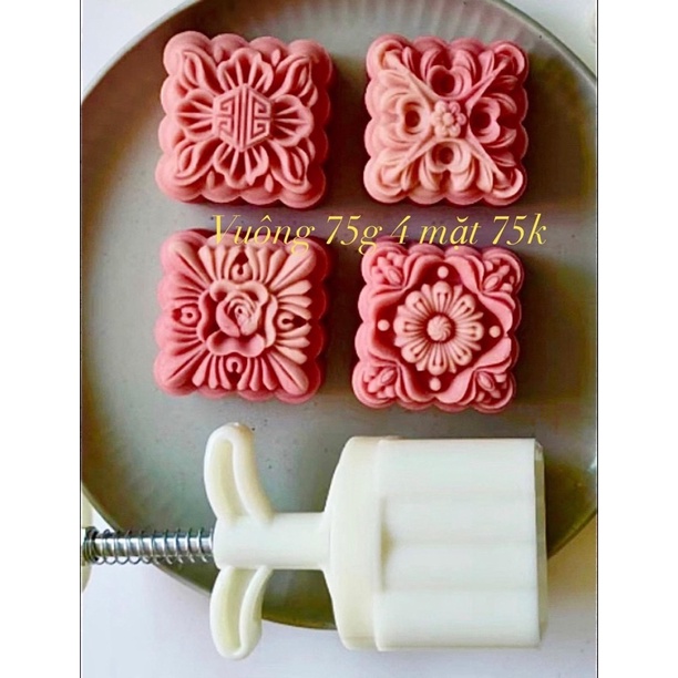 khuôn bánh trung thu 75g 4 mặt vuông