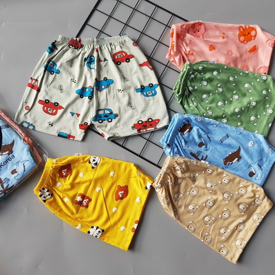Quần chục bé trai bé gái MẪU 3 - chất thun lạnh, in hình thỏ, gấu, khủng long ngộ nghĩnh