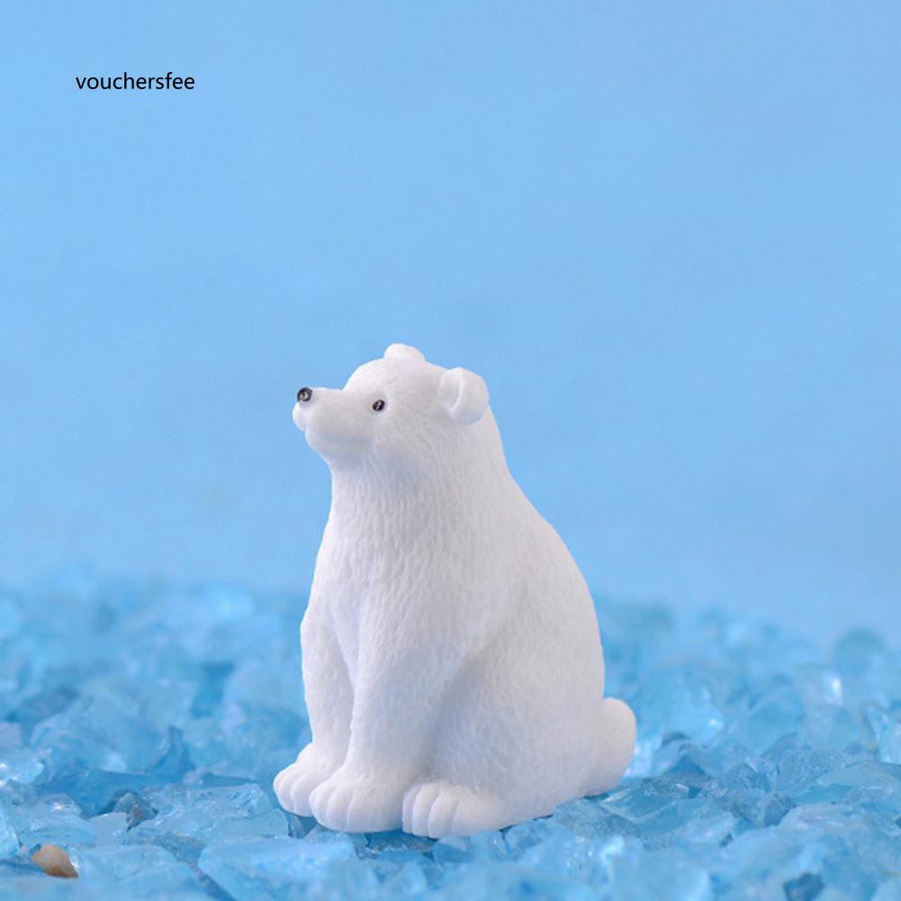 Set 2 mô hình gấu xinh xắn bằng nhựa dùng để trang trí tiểu cảnh / cây cảnh