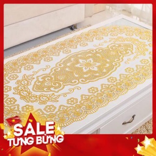 Khăn trải bàn nhựa 60 x 120cm màu vàng