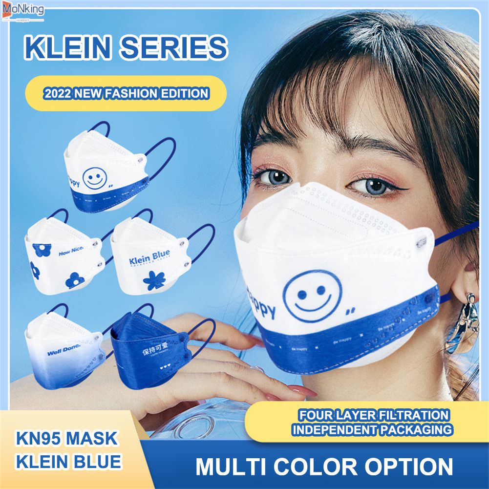 KF94 Klein Xanh Dương Mặt Nạ Người Lớn 1 Cái 3D Ba Chiều Lọc 4 Lớp mặt Nạ Dùng Một Lần Bảo Vệ Mặt Nạ ^ MK ^