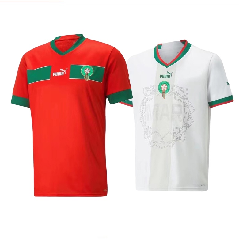 Áo Bóng Đá Số 22-23 Morocco Sân Nhà S-2XL Thời Trang 2022-23
