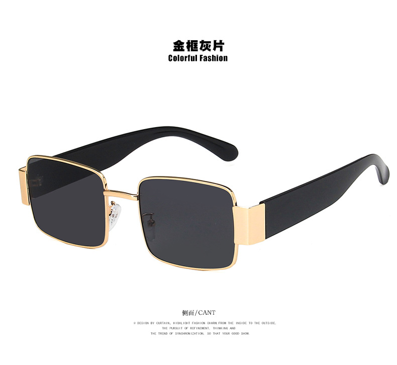 Kính Mát Gọng Vuông Bằng Kim Loại Chống Tia UV400 Phong Cách Hàn Quốc Cho Nữ