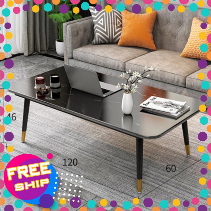 💥Giá rẻ💥 Bàn sofa phòng khách 1m2*60cm mặt gỗ mạ vân đá phủ bóng BAT022