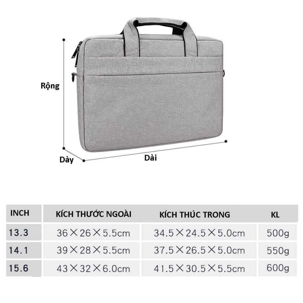 NDA Cặp đựng laptop Laptop, túi chống sốc Macbook nhiều ngăn, chống nước, có tay xách và quai mang 15.6, 14.1,13.3 inch  | BigBuy360 - bigbuy360.vn