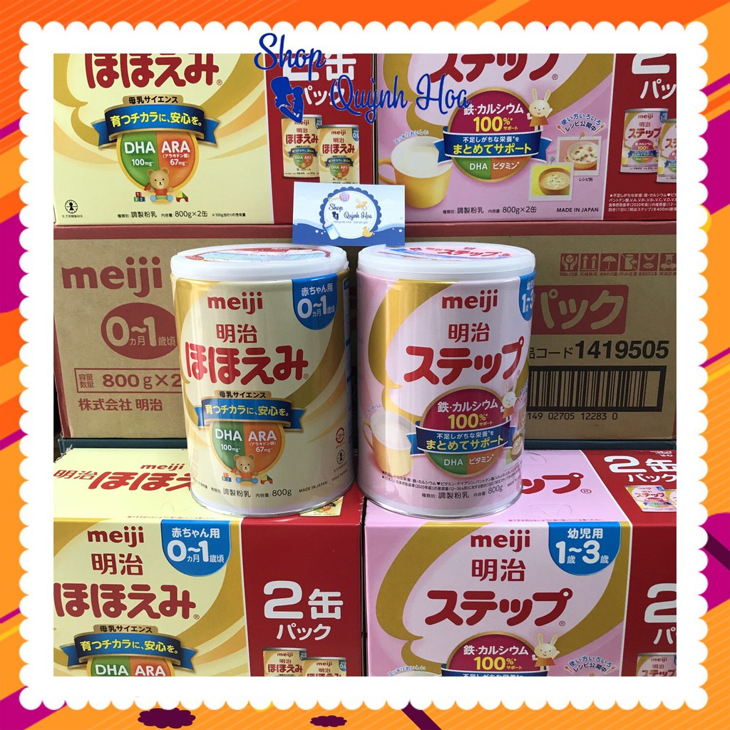 Sữa Meiji nội địa Nhật [CHÍNH HÃNG] hộp sắt 800g / hộp giấy dạng thanh số 0-1, 648g  / số 1-3, 672g [TEM PHỤ TIẾNG VIỆT]