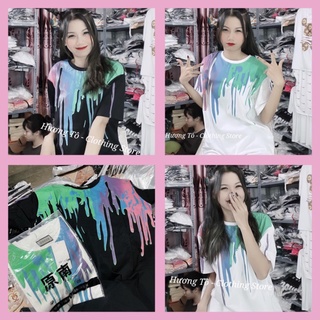 Áo thun vẩy sơn form rộng unisex hot trend 2022