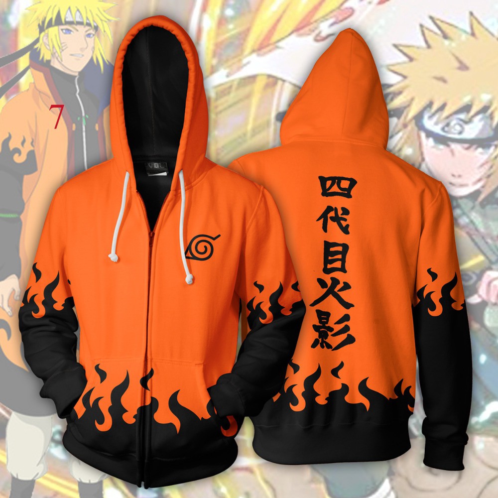 Áo hoodie có nón họa tiết nhân vật Naruto cá tính