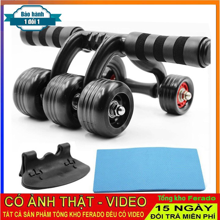 Con Lăn 5 Bánh Tập Cơ Bụng Tặng Kèm Thảm