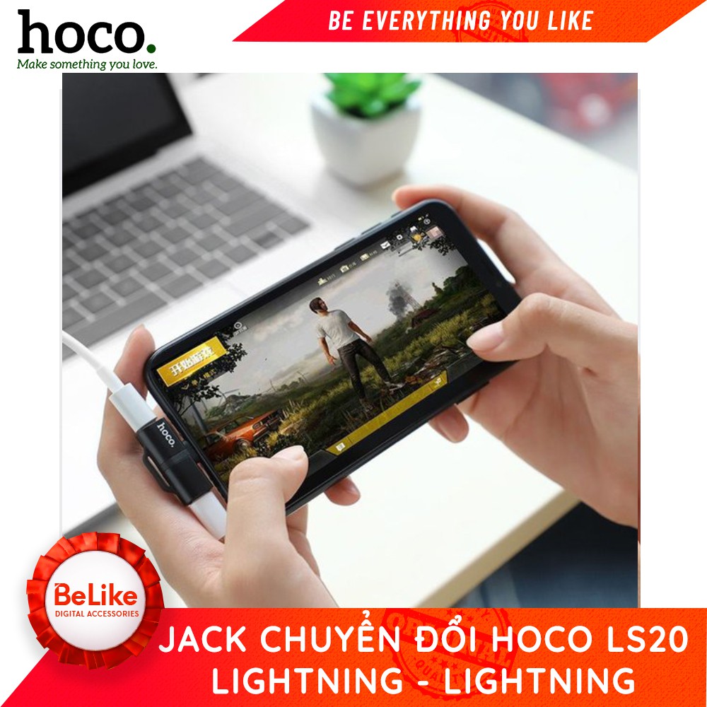 Jack chuyển đổi Lightning to Lightning Hoco LS20 - BH 6 Tháng