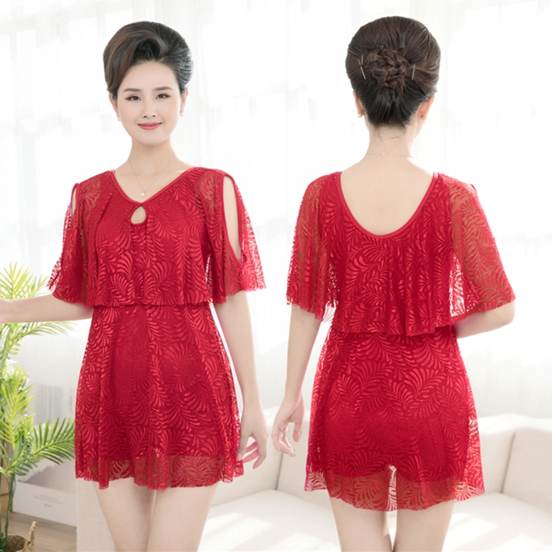 Bộ Đồ Bơi Tay Ngắn Kiểu Dáng Trẻ Trung Cho Phụ Nữ Trung Niên | BigBuy360 - bigbuy360.vn