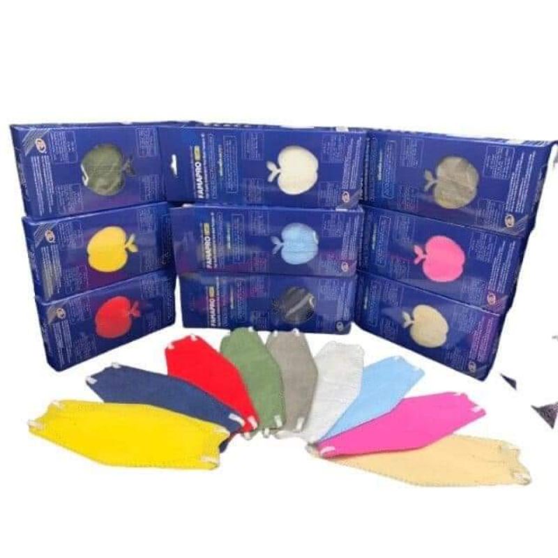 Khẩu Trang 4D Famapro 10 Cái có 4 màu xanh jean, xanh y tế, xanh rêu, hồng (nhắn tin màu cho shop nhé)