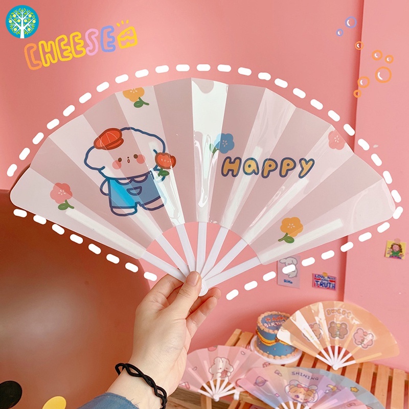 Quạt Nhựa Mini Cầm Tay Hình Hoạt Hình Dễ Thương