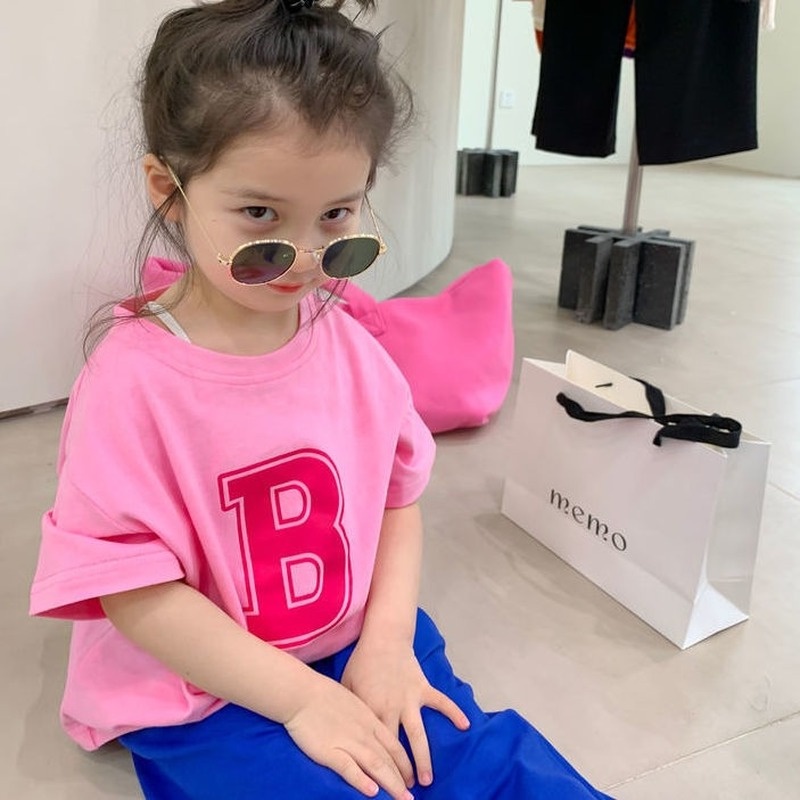 Áo Thun Cotton Tay Ngắn In Chữ Mới Dành Cho Bé Gái