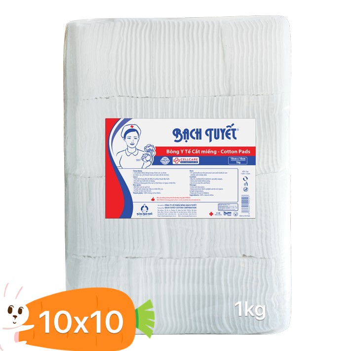 Bông Y Tế Bạch Tuyết Cắt Miếng 1kg - Vệ Sinh cho bé