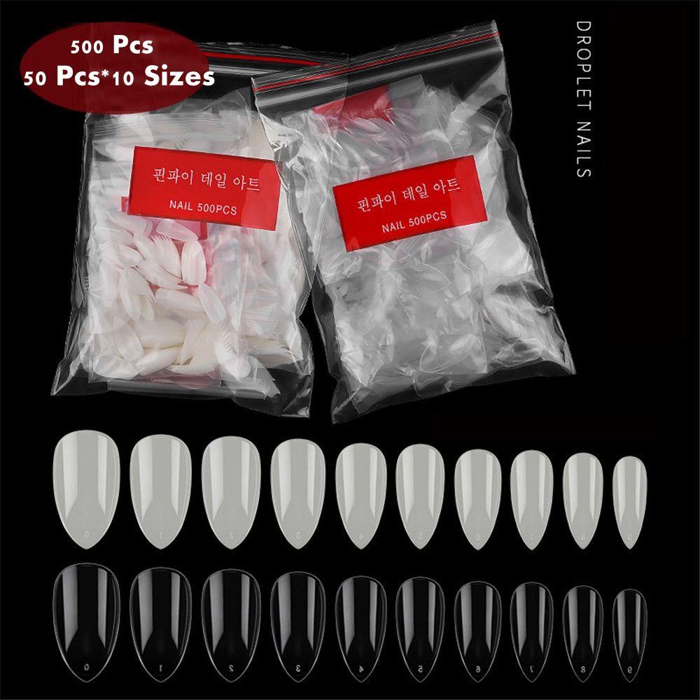 Bộ 500 Móng Tay Giả Hình Oval Bằng Acrylic