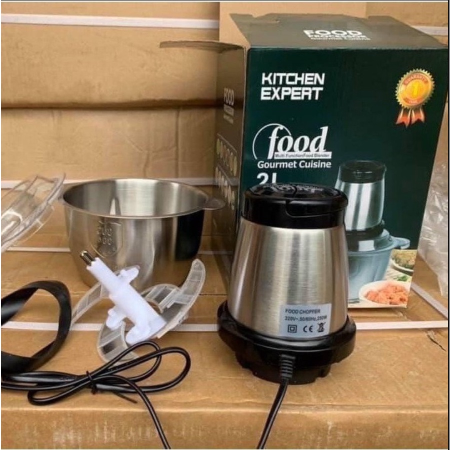 Máy xay thịt, máy xay đa năng, công suất 250W, cối inox304, 4 lưỡi dao sắc bén