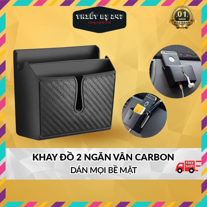 ⚡️HÀNG HOT⚡️Hộp Đựng Đồ 2 Ngăn Đa Năng Cho Xe Hơi | Đựng Điện Thoại, Gói Thuốc Lá. Thẻ Xe