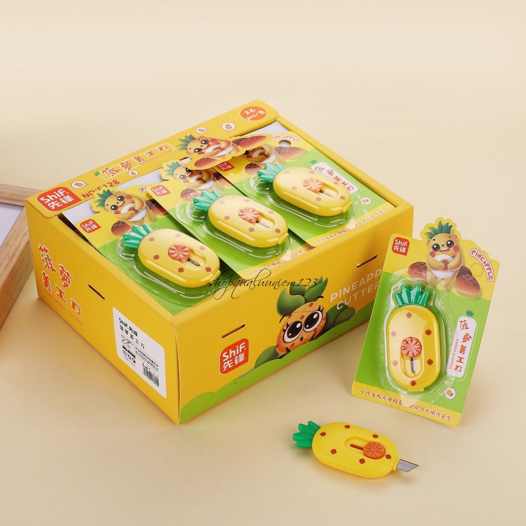 Dao rọc giấy mini hình quả dứa, trái khớm tiện lợi nhỏ gọn, dễ sử dụng, dễ thương dùng Trong Văn Phòng