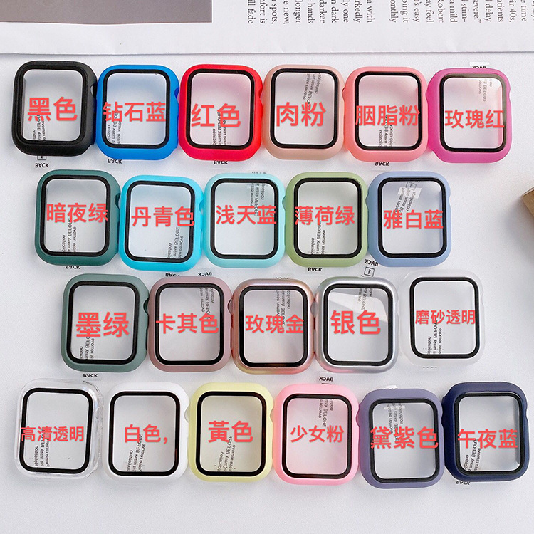 【stock Ready】apple Watch Case With Hd Clear Ultra-thin  Full Coverage Screen Protector For Iwatch Series 6/5/4/3/2/1 Se Cutie Compact Laminate Film Carbon Fiber Fabric Rhinoshield Apple