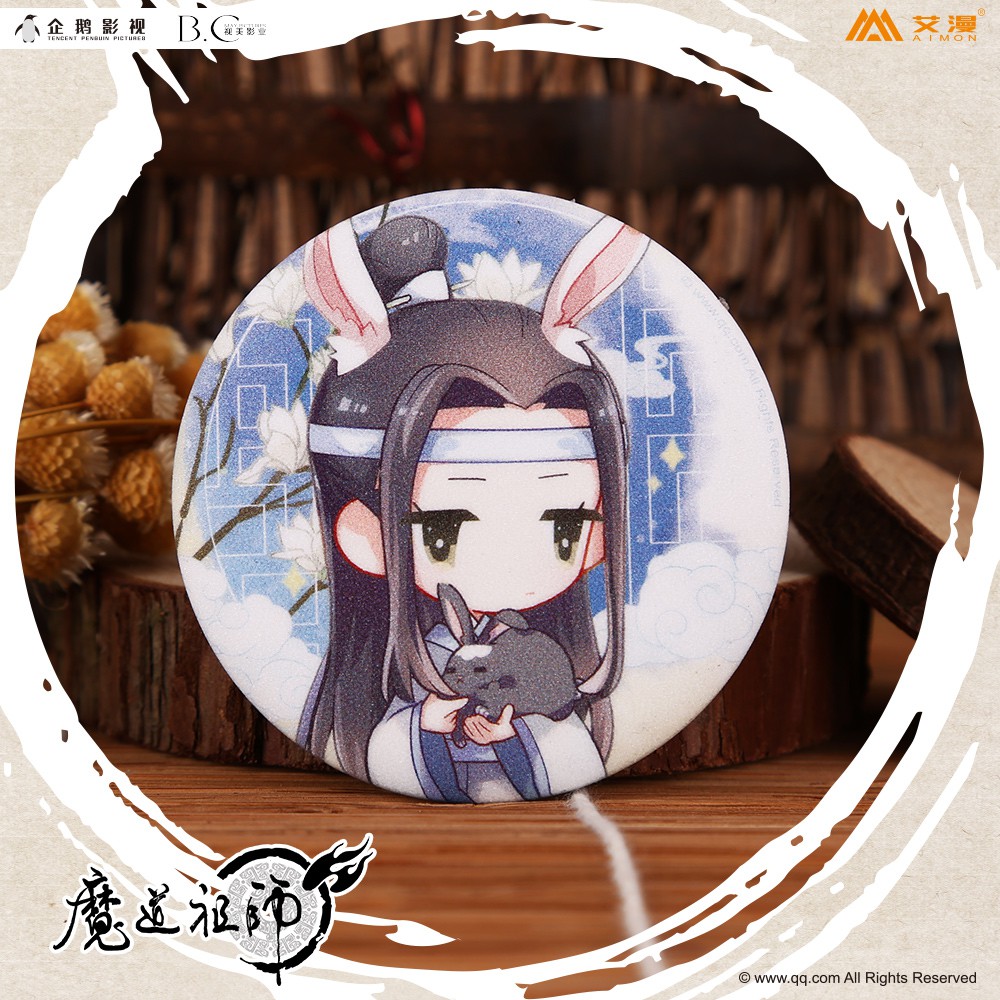 Huy hiệu chibi tai thỏ Ma Đạo Tổ Sư chính hãng AIMON Tencent