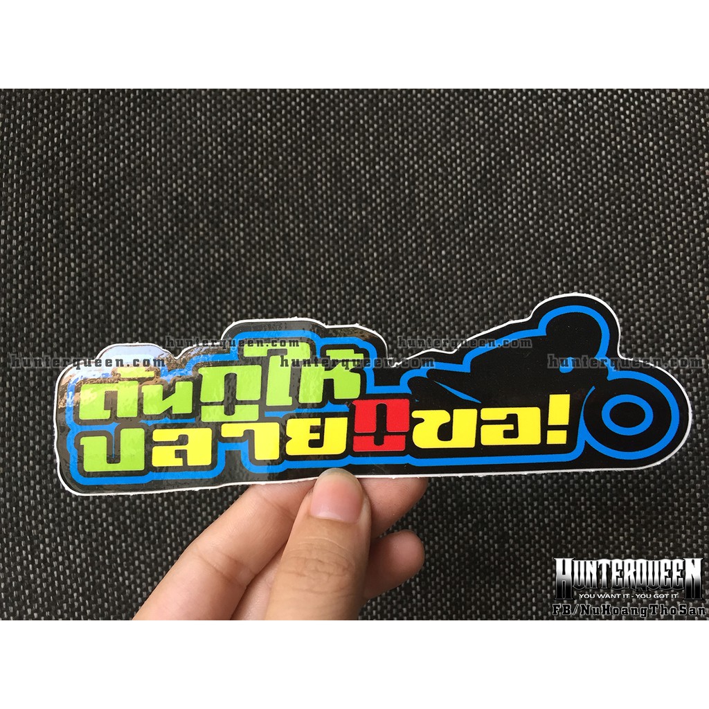 Logo chữ thái 7 màu. Sticker Thái, hình dán chống nước. Tem trang trí xe máy, vali, nón bảo hiểm, điện thoại, laptop…