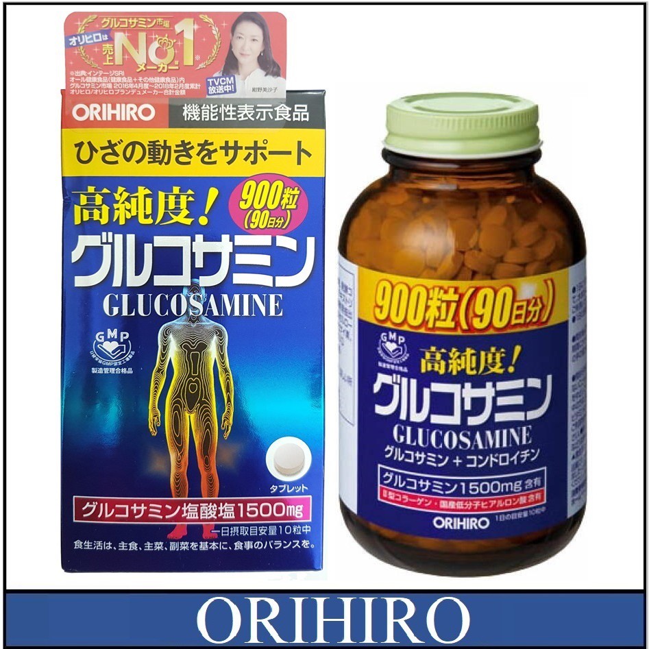 Thuốc Glucosamine 1500mg Orihiro Nhật Bản Bổ xương khớp [Hộp 900 viên]