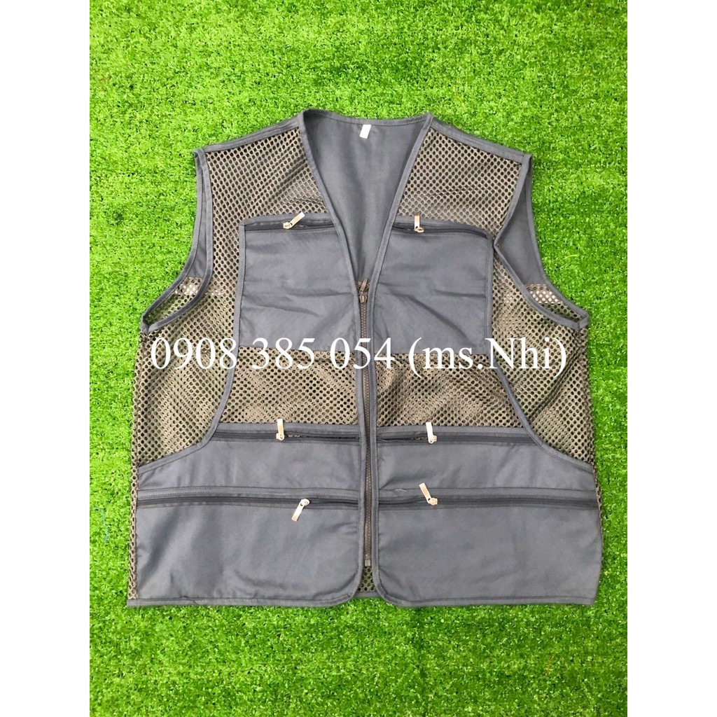 Áo gile bảo hộ vải kaki phối lưới thoáng mát- Nhiều màu lựa chọn