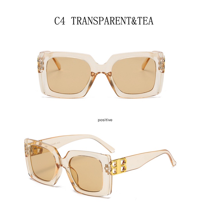 Kính mát gọng vuông màu sắc ngọt ngào phong cách retro 2021