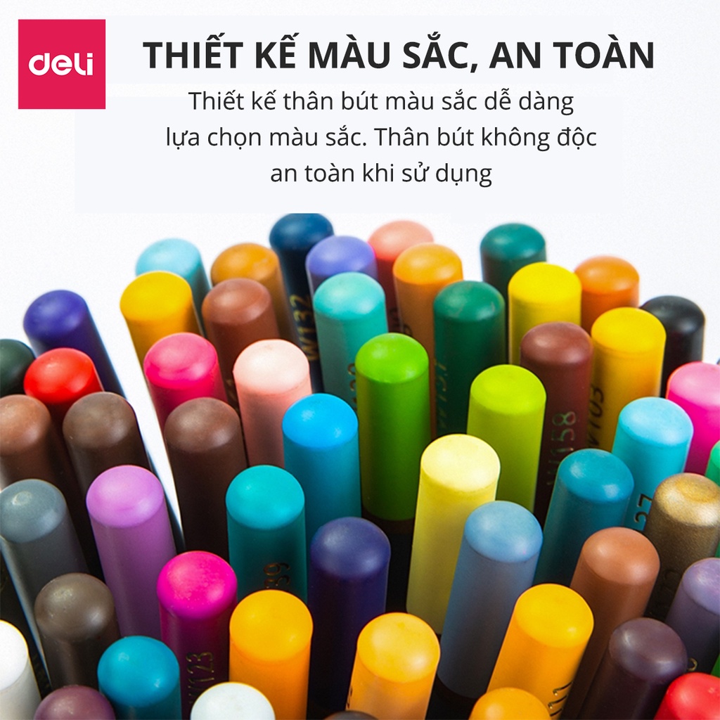 Bút chì màu nước cao cấp Deli 24 - 36 - 48 màu/ hộp kèm bút lông - 6518/6519/6520