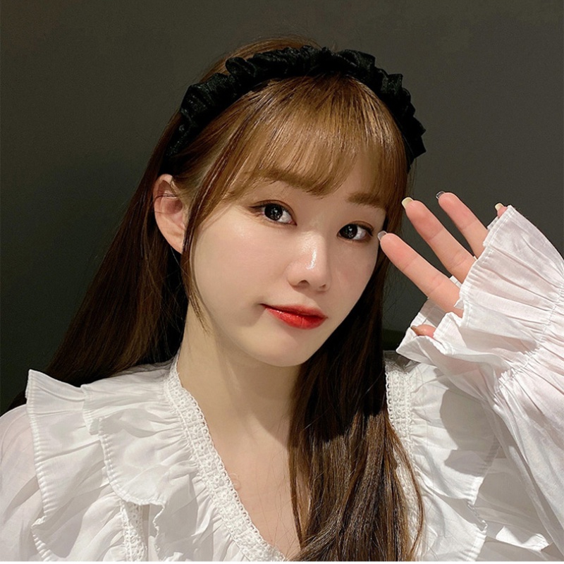 Băng Đô Vải Màu Trơn Xếp Ly Đơn Giản Thời Trang Hàn Quốc