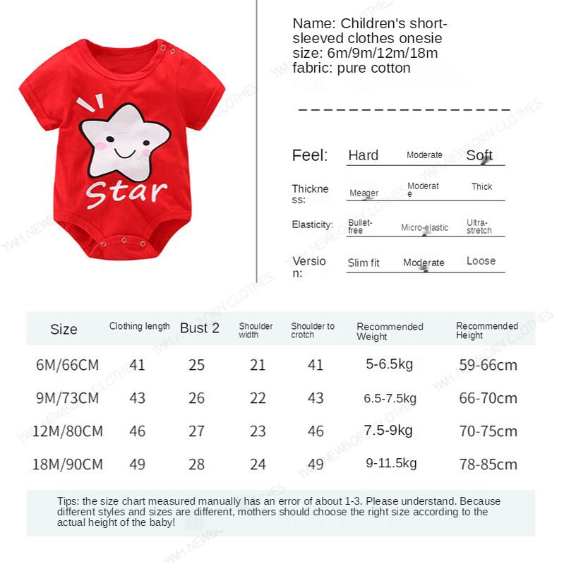 Jumpsuit bodysuit Romper liền mảnh vải Cotton in hoạt hình One piece cho các bé nhỏ sơ sinh