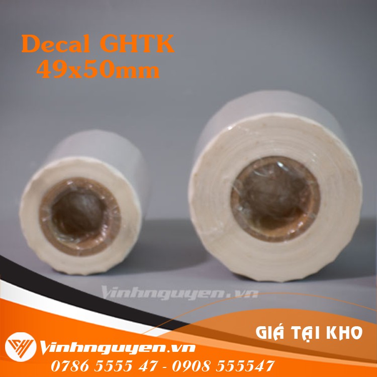 Tem in vận đơn GHTK 50x50 Dài 25m gần 500 Tem