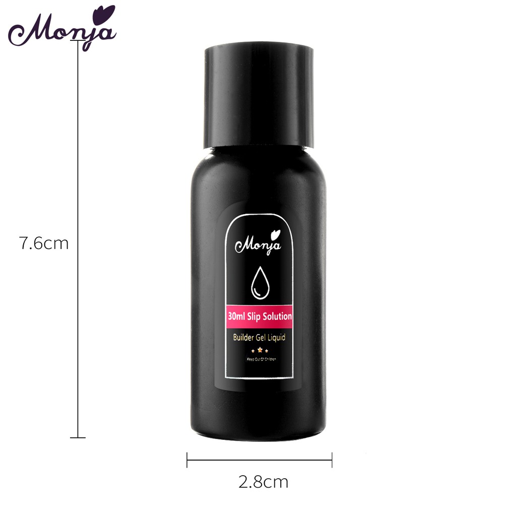 Monja 30ml Nail Art Enhancement Slip Solution Use with Acrylic UV Builder Gel Nail Quick Extension Nail Liquid DIY Manicure Tool