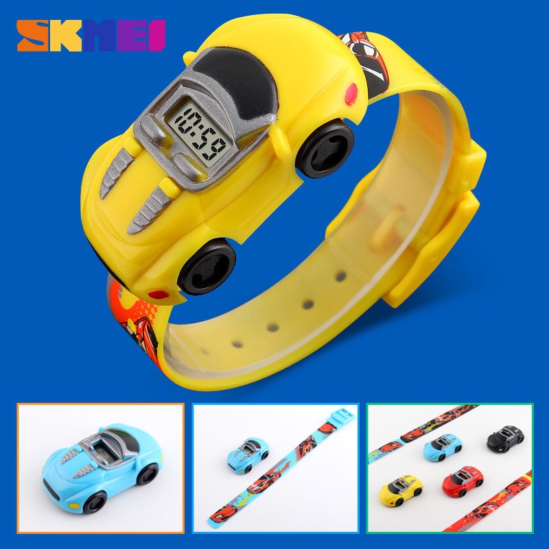Đồng hồ điện tử SKMEI hình chiếc xe hơi hoạt họa đáng yêu làm quà cho bé trai và gái | BigBuy360 - bigbuy360.vn