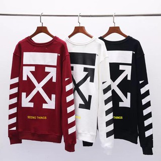 Áo thun tay dài sweater off white unisex