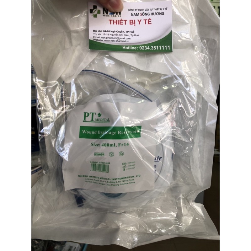 Bộ Bình dẫn lưu hút dịch vết thương 4 lò so Bình hút áp lực âm vết thương Wound Spring Drainage System 14fr 200ml 400ml