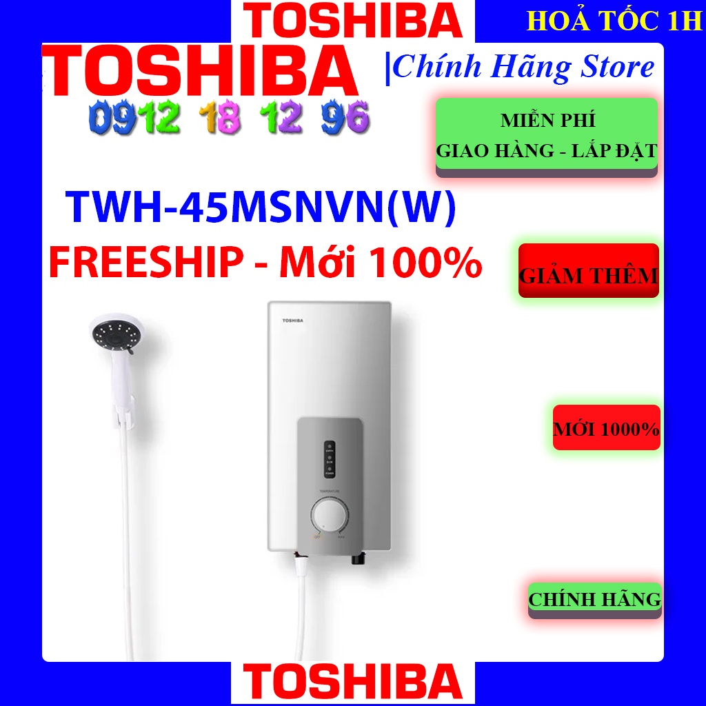 [Mã ELHAMS5 giảm 6% đơn 300K] Máy Nước Nóng Trực Tiếp TOSHIBA TWH-45MSNVN(W) - KHÔNG BƠM