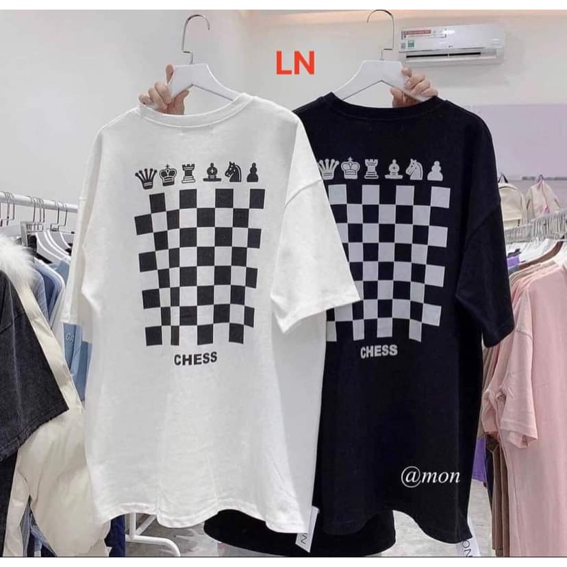 Áo thun CHESS bàn cờ unisex - Áo Phông cộc tay chất cotton  in hình họa tiết cá tính, nổi bật